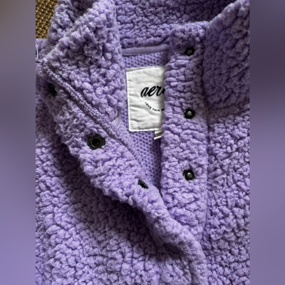 Aerie Cozy Sherpa Fleece Quarter Snap Fleece Size Small - Picture 9 of 10